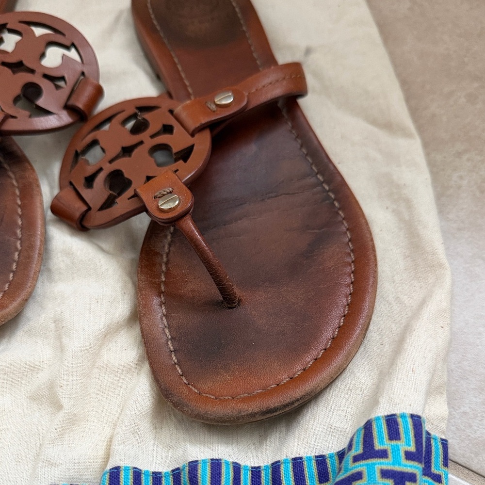 Tory Burch Brown Leather Miller Sandals - Picture 4 of 4